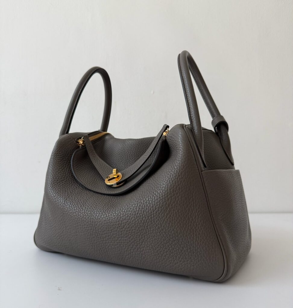 Hermes Lindy 30 Etain Clem Gold Hardware