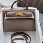 Hermes Kelly 20 Etoupe Epsom Gold Hardware