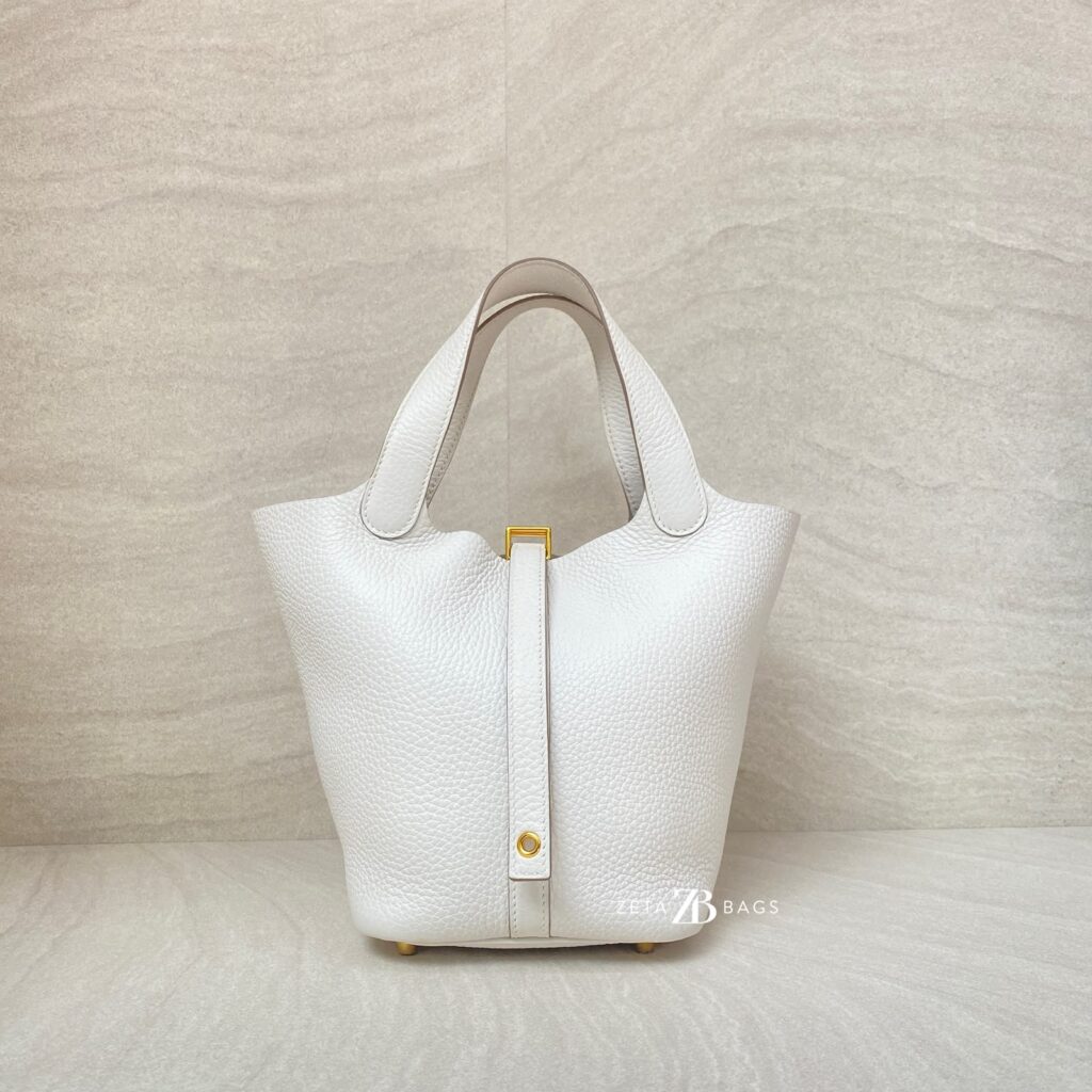 Hermes Picotin 18 Clemence Gris Pale GHW