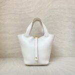 Hermes Picotin 18 Clemence Gris Pale GHW