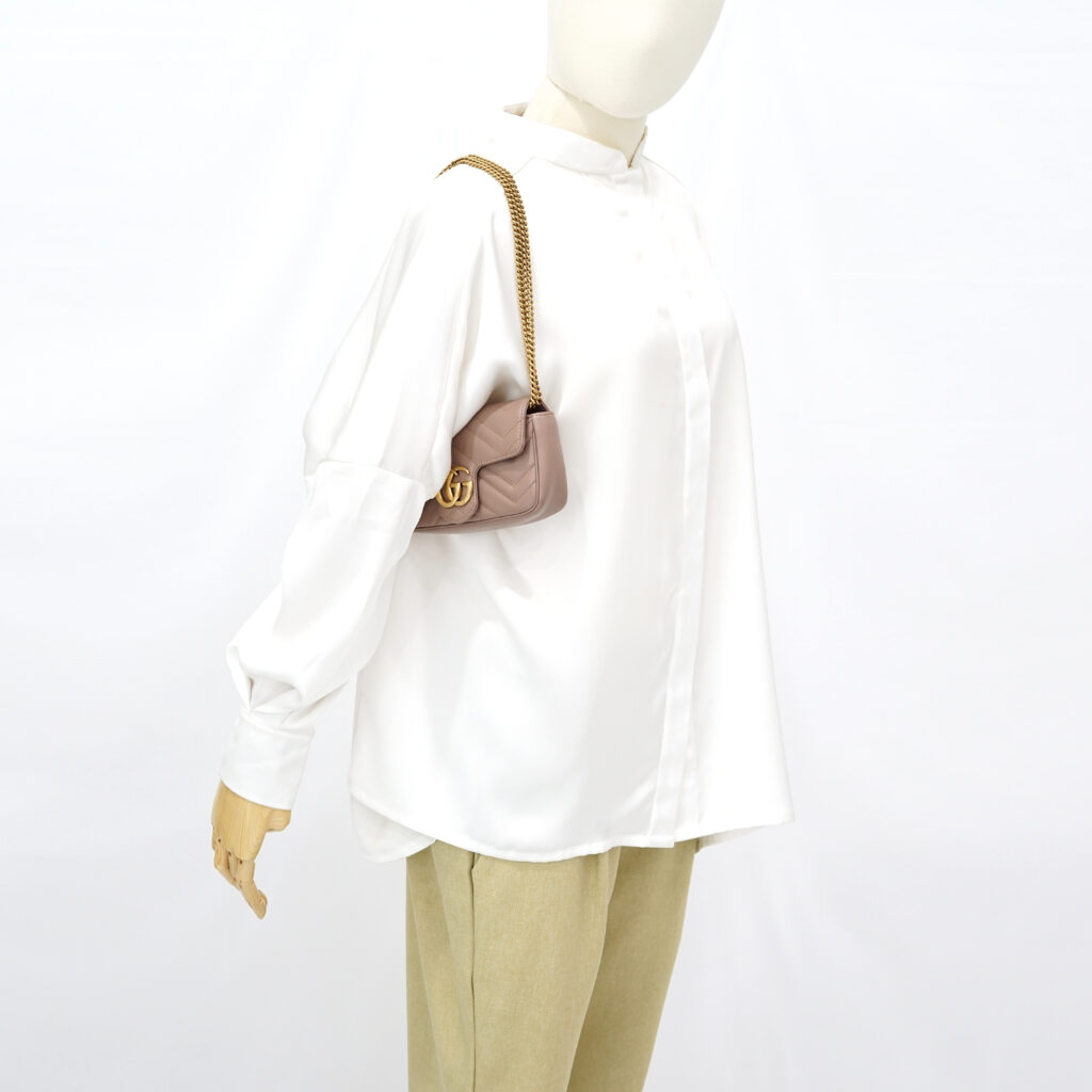 Gucci Marmont Super Mini Nude GHW