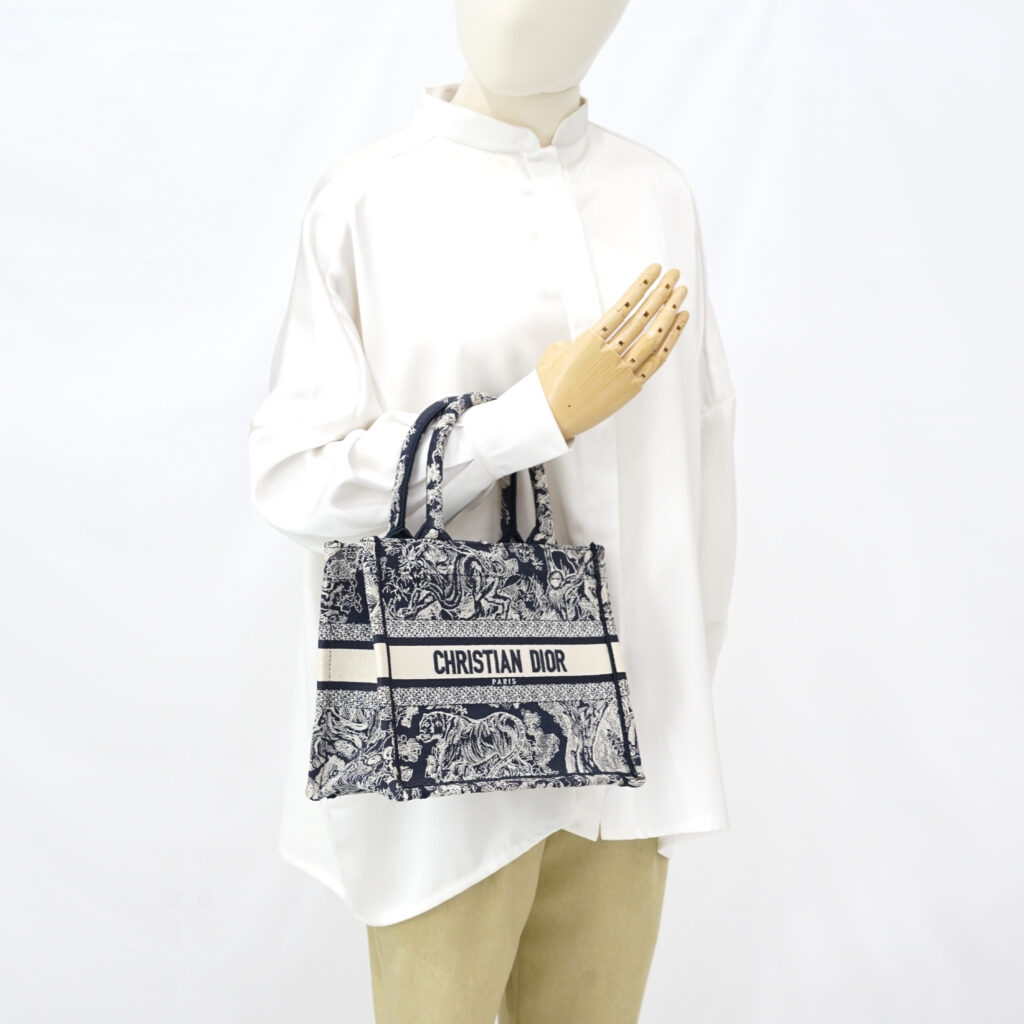 Dior Small Book Tote Canvas Toile De jouy Blue