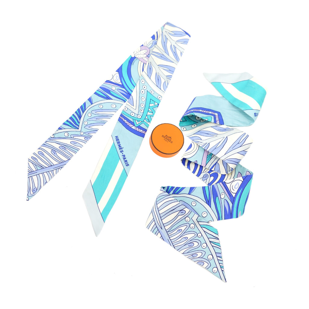 Hermes Twilly Le Jardin De La Maharani Blue Glacier
