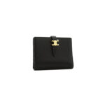Celine Bifold Card Holder Triomphe Pontet Grained Black GHW