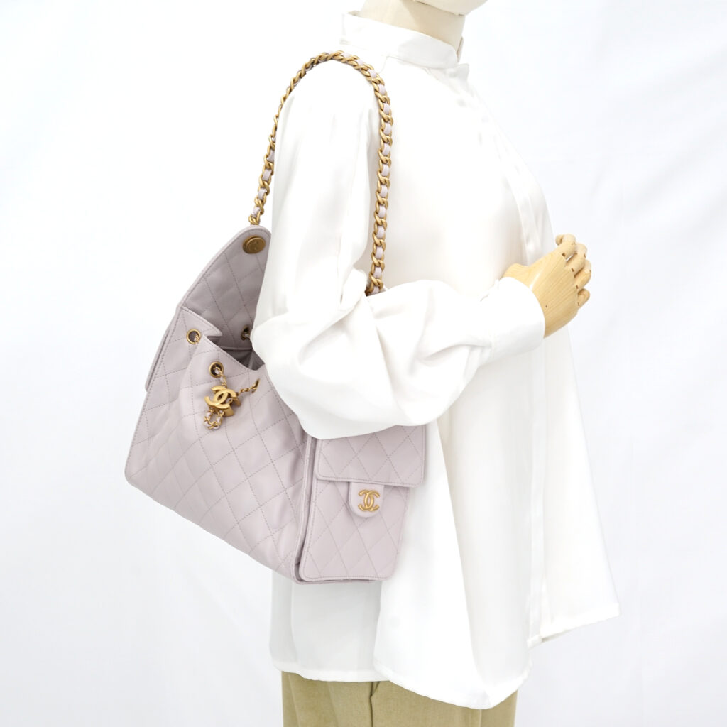 Chanel C25 Small Caviar Lilac Gold Hardware
