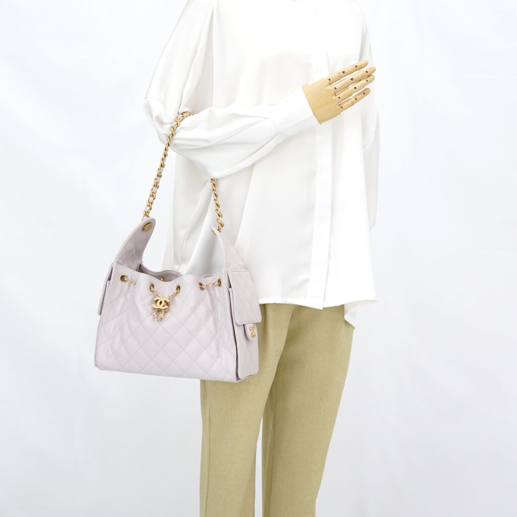 Chanel C25 Small Caviar Lilac Gold Hardware
