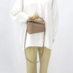 Loewe Mini Puzzle Edge Grained Taupe GHW