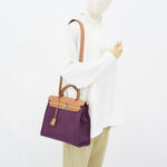 Hermes Herbag 31 Toile Cassis PHW