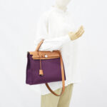 Hermes Herbag 31 Toile Cassis PHW