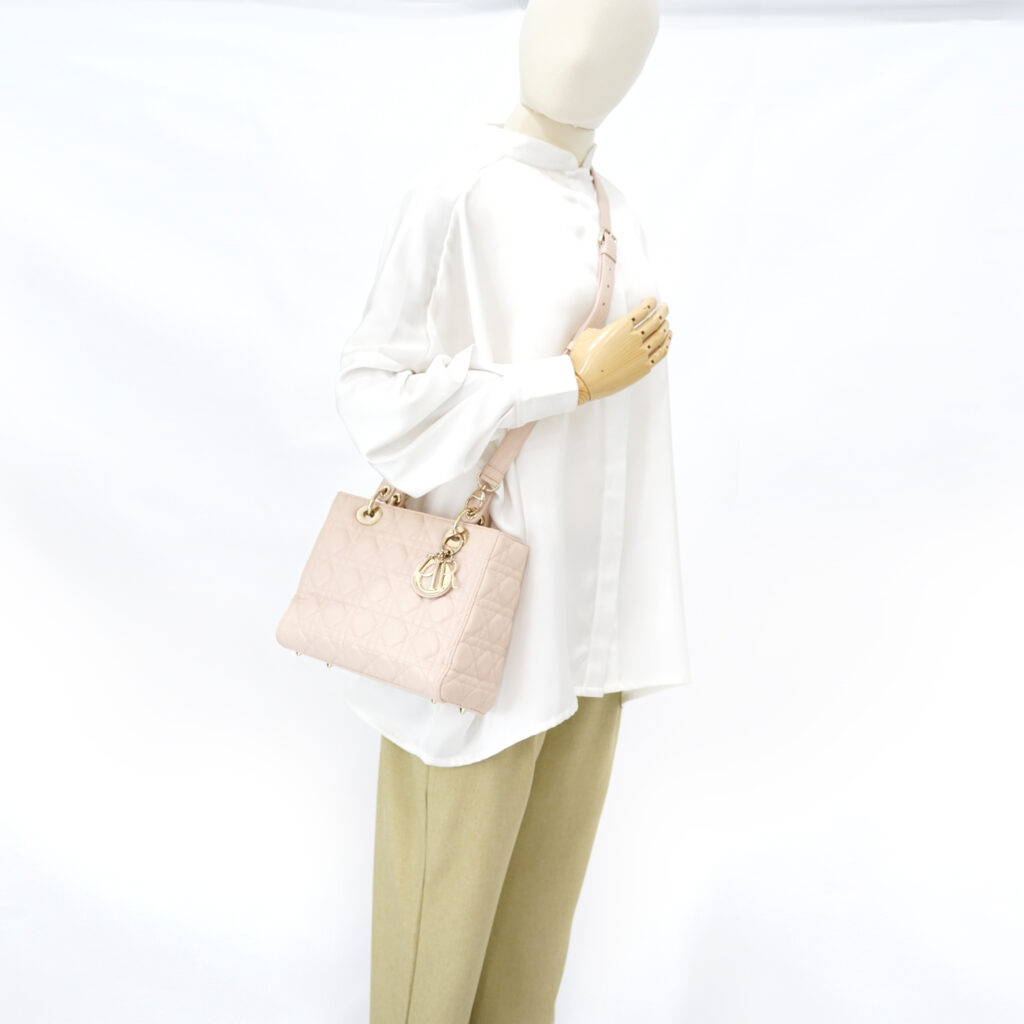 Dior Lady Dior Medium Lambskin Nude Pink GHW