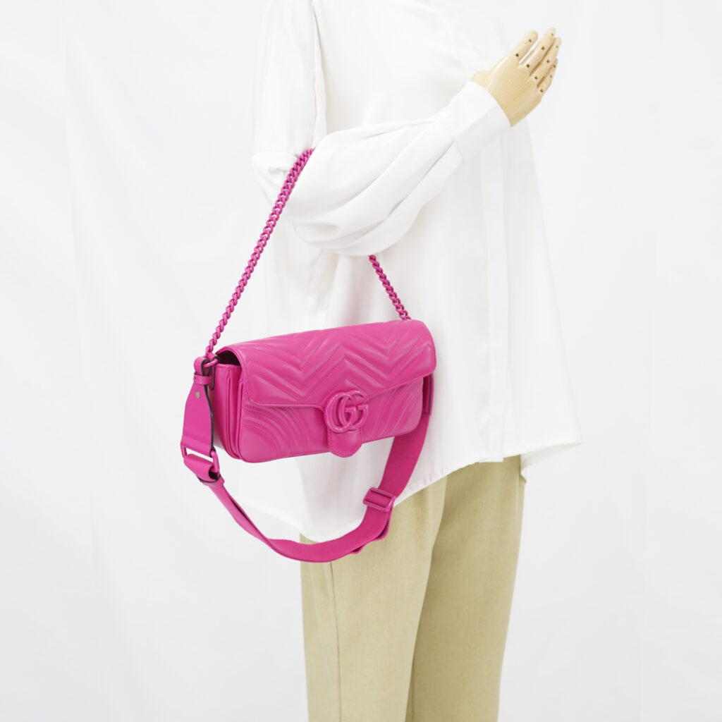 Gucci GG Marmount Shoulder All Fucshia