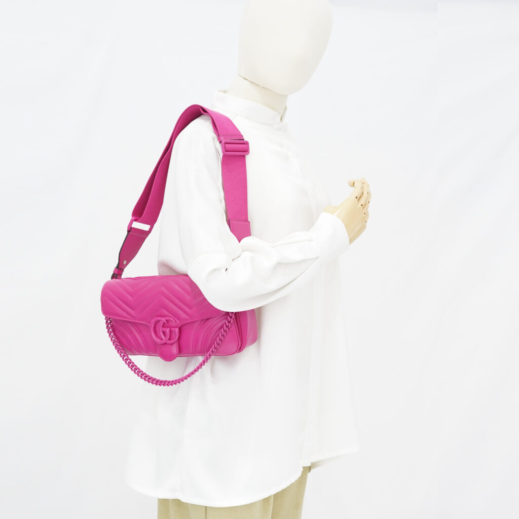 Gucci GG Marmount Shoulder All Fucshia