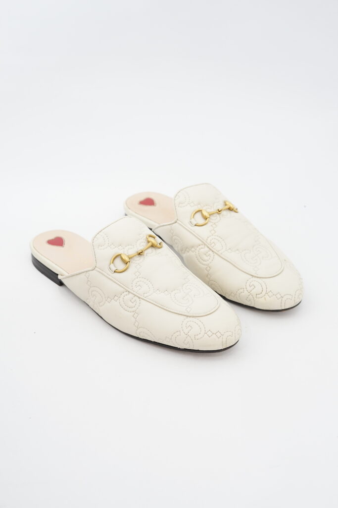Gucci Princetown Slipper Leather White GHW