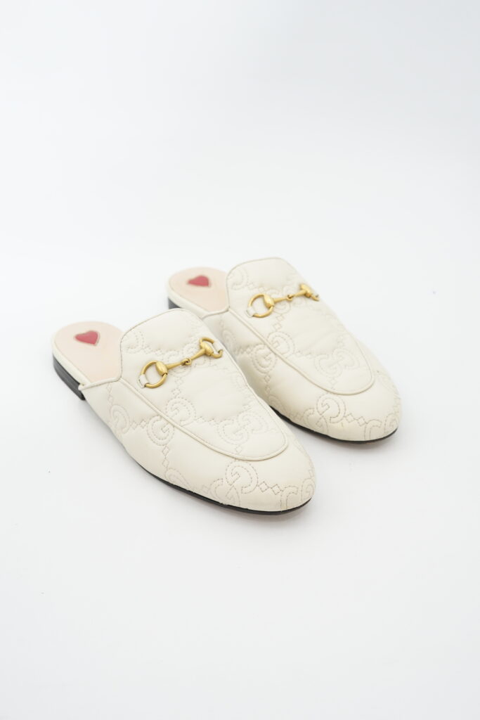 Gucci Princetown Slipper Leather White GHW