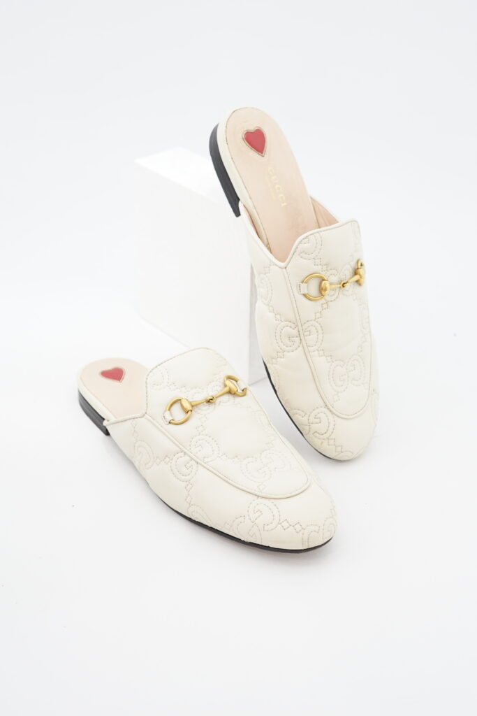 Gucci Princetown Slipper Leather White GHW
