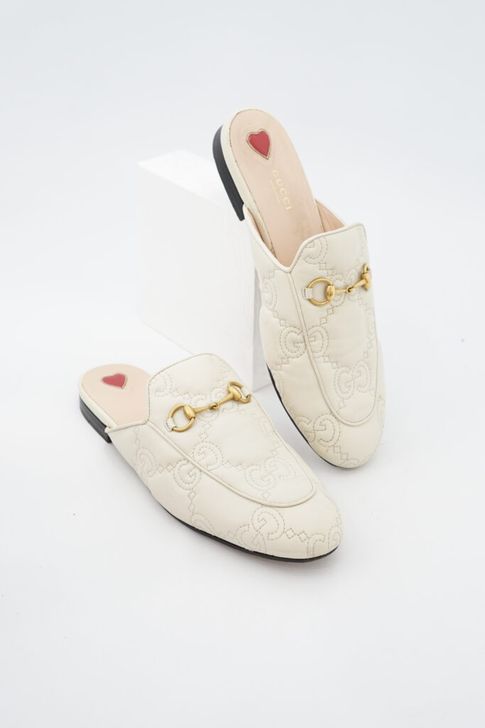 Gucci Princetown Slipper Leather White GHW