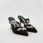 Manolo Blahnik Lurum Heels Satin Black