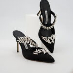 Manolo Blahnik Lurum Heels Satin Black