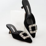 Manolo Blahnik Maysale Jewel Velvet Black