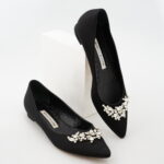 Manolo Blahnik Lurum Ballet Flat Satin Black