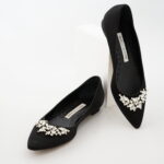 Manolo Blahnik Lurum Ballet Flat Satin Black