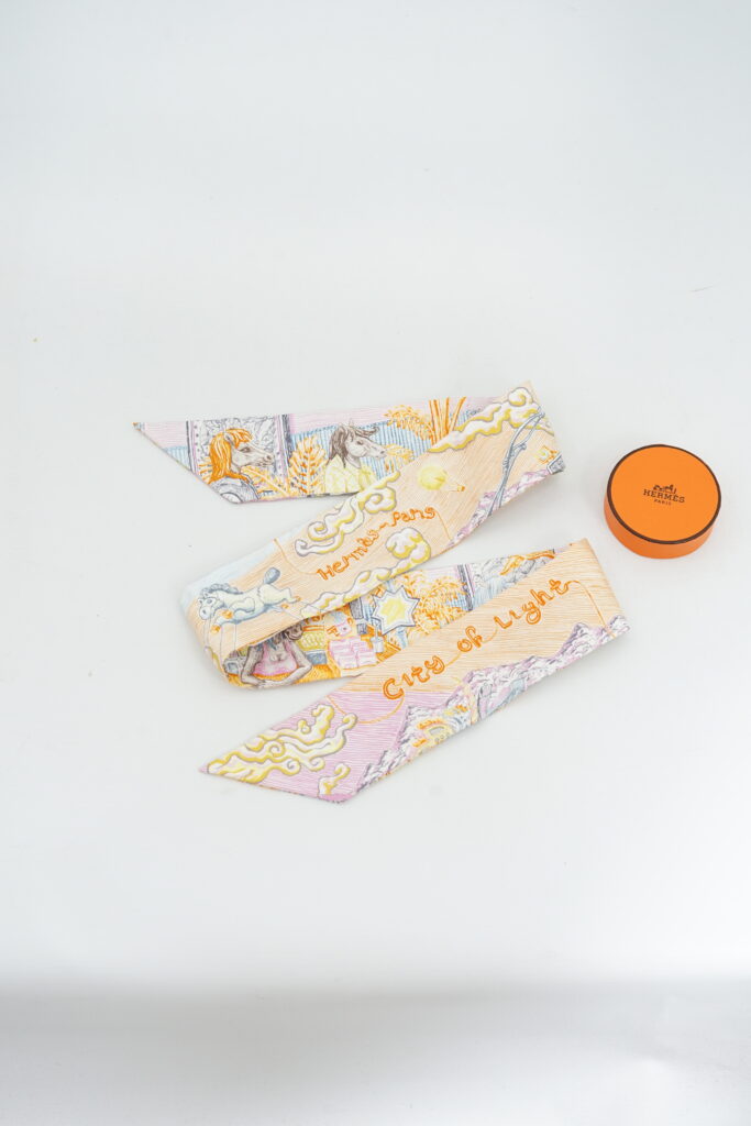 Hermes Twilly City Of Light Orange/Petrole/Vieux Rose