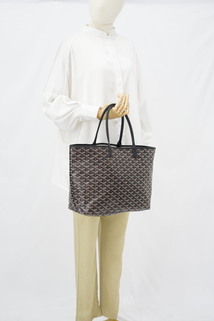 Goyard St Louis PM Goyardine Noir SHW
