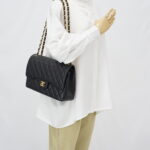 Chanel Classic Jumbo D Flap Lambskin Black Gold Hardware
