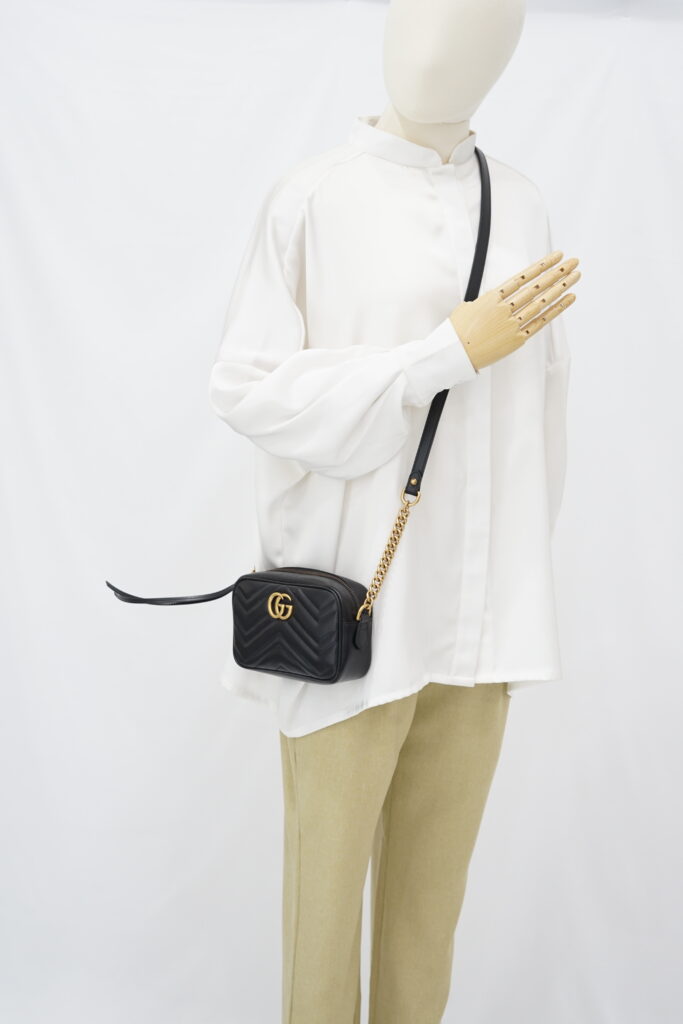 Gucci Mini Marmont Camera Bag Black GHW