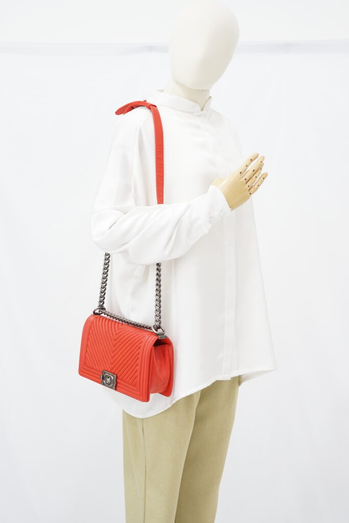 Chanel Boy 25 Chevron Red RHW