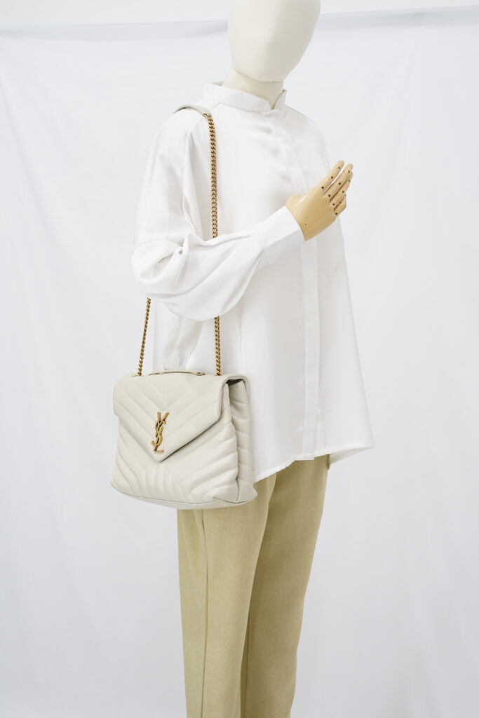 Saint Laurent Lou Lou Medium White GHW