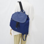Bottega Veneta Backpack Flap Intrecciato Canvas Blue