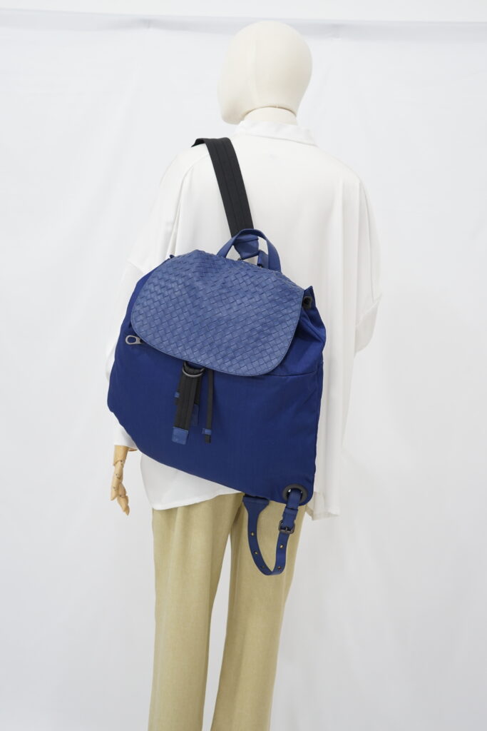 Bottega Veneta Backpack Flap Intrecciato Canvas Blue