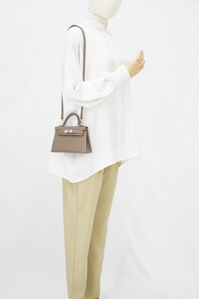 Hermes Mini Kelly 20 Epsom Etoupe PHW
