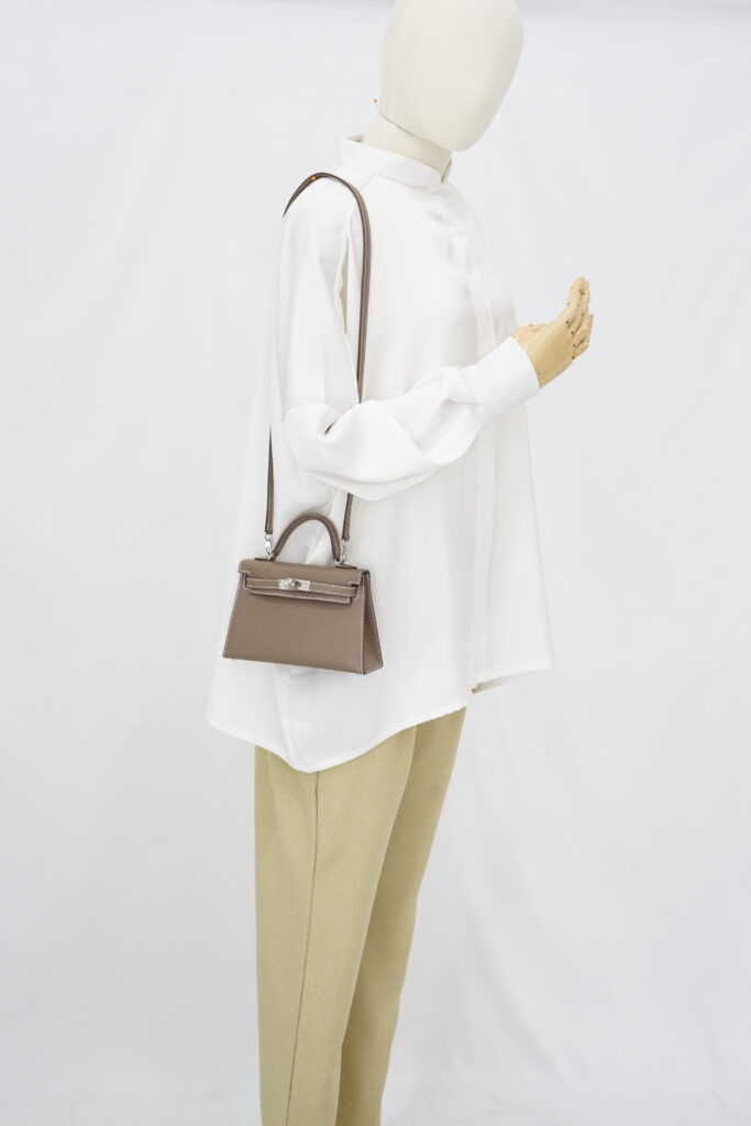 Hermes Mini Kelly 20 Epsom Etoupe PHW