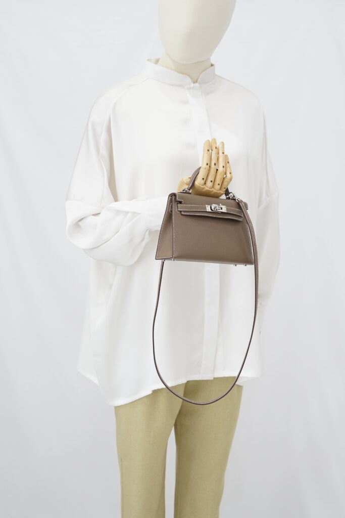 Hermes Mini Kelly 20 Epsom Etoupe PHW