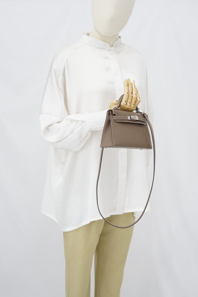 Hermes Mini Kelly 20 Epsom Etoupe PHW