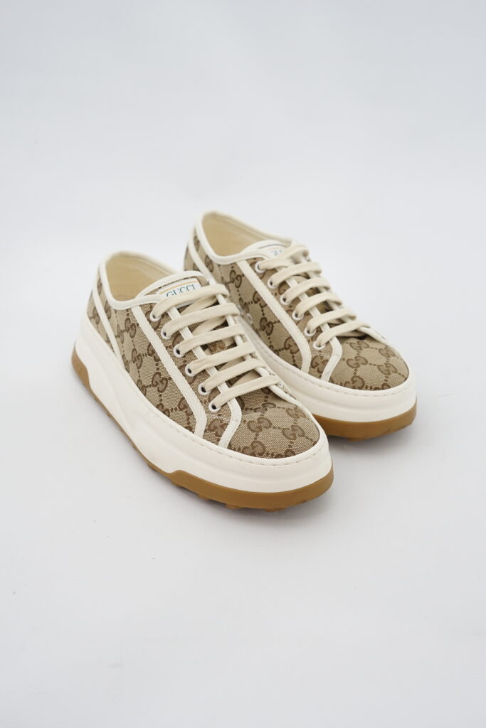Gucci Tennis 1977 GG Canvas Beige White