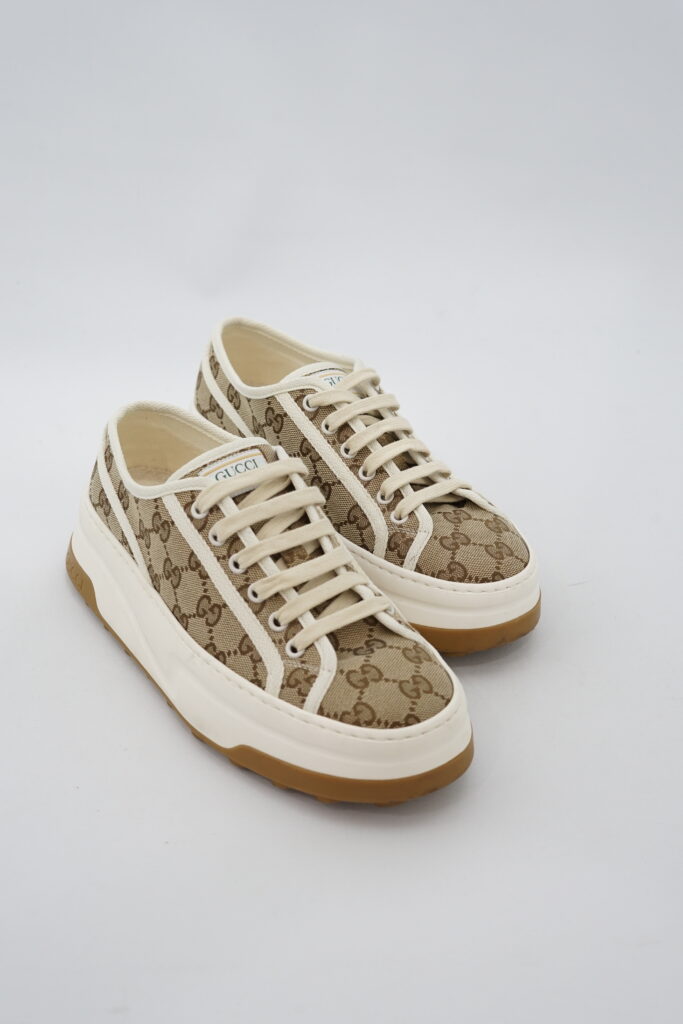 Gucci Tennis 1977 GG Canvas Beige White