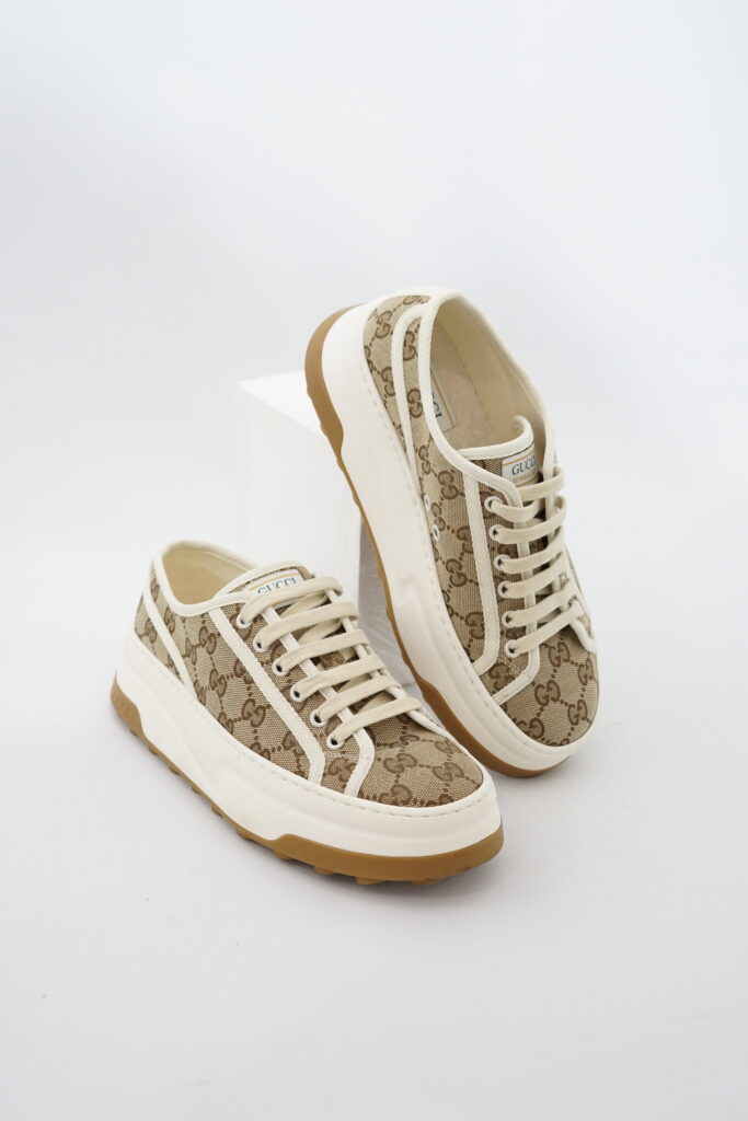 Gucci Tennis 1977 GG Canvas Beige White