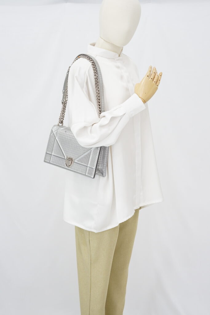 Dior Diorama Medium Metallic Silver SHW