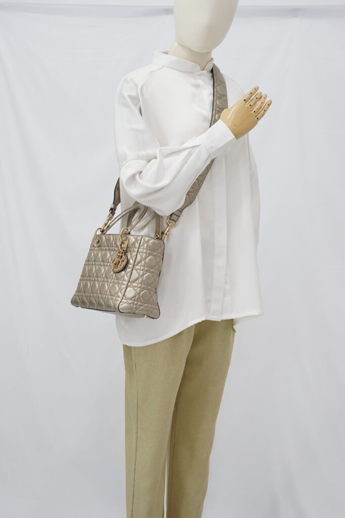 Dior Lady Dior Medium Metalic Gold GHW