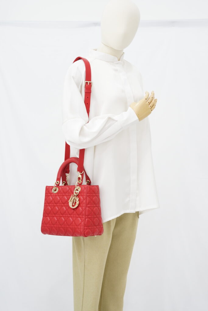 Dior Lady Dior Medium Red GHW
