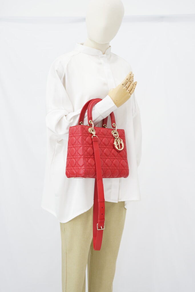 Dior Lady Dior Medium Red GHW