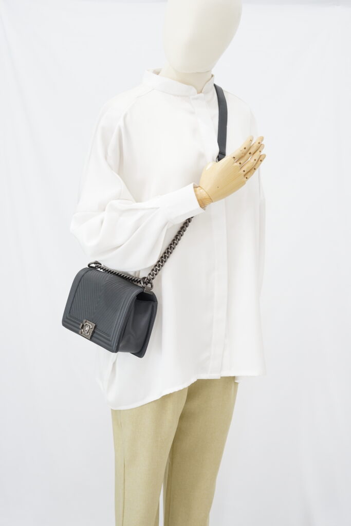 Chanel Boy 25 Chevron Grey RHW