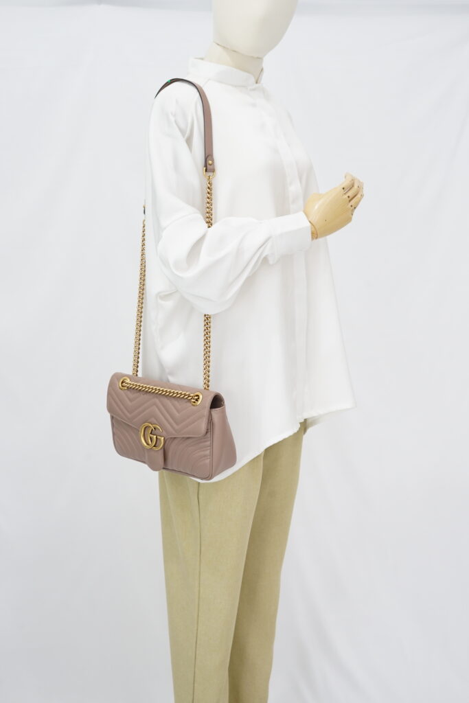 Gucci Marmont Flap Small Nude GHW