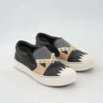 Fendi Monster Studded Slip On Shoes Black/Grey/Beige Multicolor