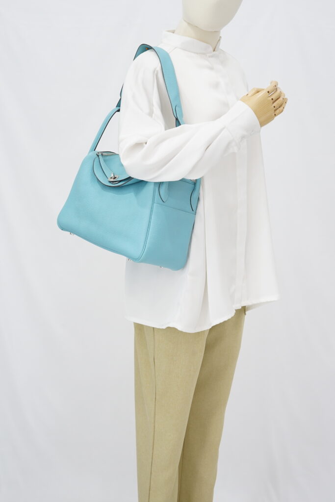 Hermes Lindy 30 Bleu Atoll PHW