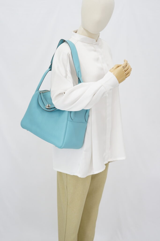 Hermes Lindy 30 Bleu Atoll PHW
