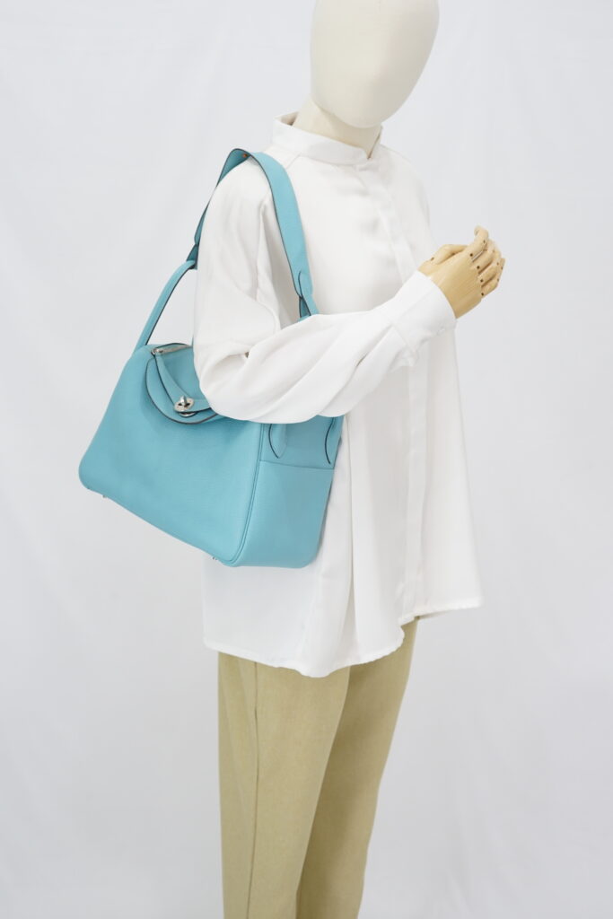 Hermes Lindy 30 Bleu Atoll PHW